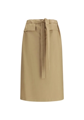 Fabiana Filippi belt elasticated midi skirt - Neutrals