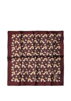 Dolce & Gabbana orange-print silk pocket square - Brown