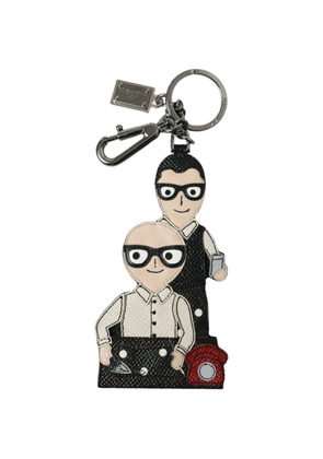 Dolce & Gabbana #DGFamily logo-plaque keychain - Black