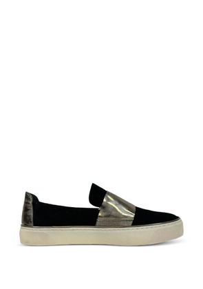 Stuart Weitzman late 2010s metallic-panel slip-on sneakers - Black