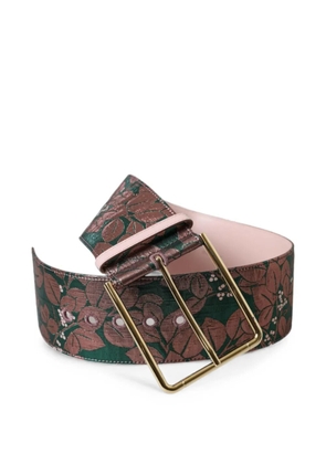 Dolce & Gabbana floral-brocade belt - Green