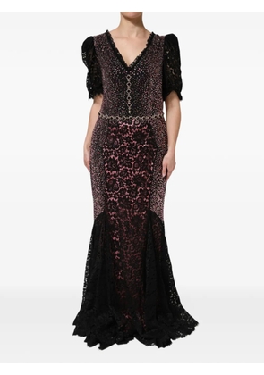 Dolce & Gabbana crystal-embellished lace gown - Black