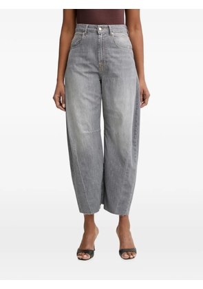 Haveone Barbara faded-effect raw-cut jeans - Grey