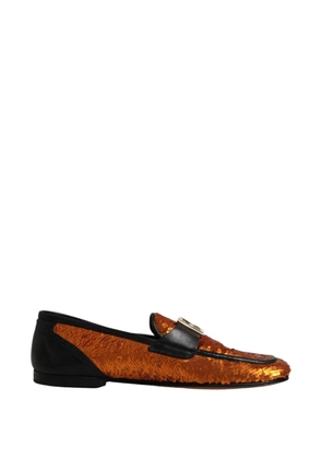 Dolce & Gabbana Ariosto sequin-embellished loafers - Orange