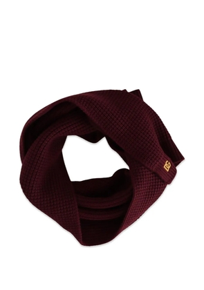 Dolce & Gabbana logo-plaque rib-knit scarf - Red