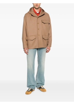 Ih Nom Uh Nit hooded flap-pocket coat - Neutrals