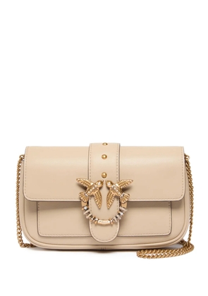 PINKO Love Birds leather shoulder bag - Neutrals
