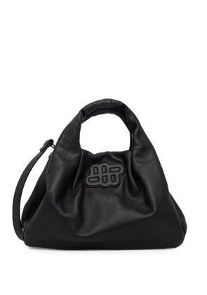 MUNTHE small Lixia logo-patch ruched tote bag - Black