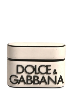Dolce & Gabbana embossed-logo AirPods case - White