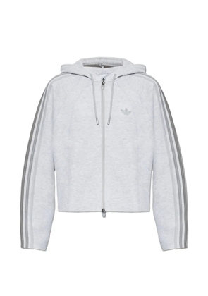 adidas logo-embroidered 3-Stripes hoodie - Grey
