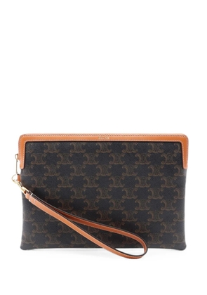 Celine Pre-Owned 2020s Triomphe-pattern clutch bag - Black