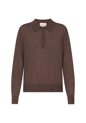 LouLou de Saison fine-knit long-sleeve polo shirt - Brown