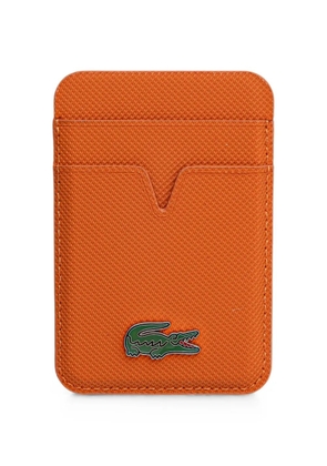 Lacoste logo-plaque textured card holder - Orange