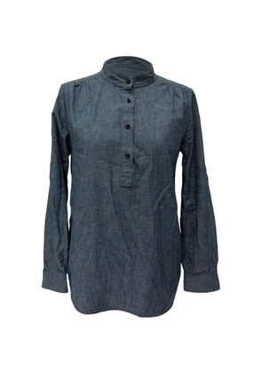 A.P.C. 2020s officer-collar gathered blouse - Blue