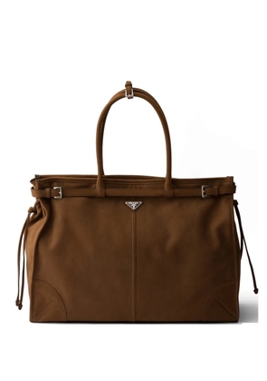 Prada Prada Bonnie nubuck-leather tote bag - Brown