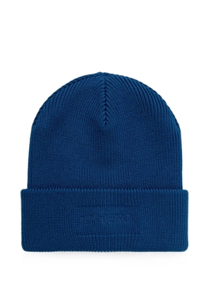Iceberg logo-embroidered beanie hat - Blue