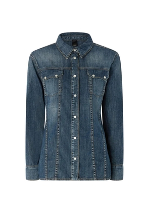 PINKO washed-effect button-down shirt - Blue