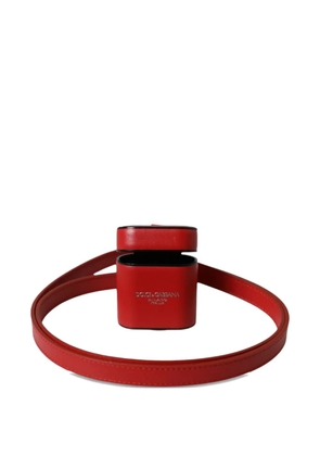 Dolce & Gabbana logo-print leather AirPods case - Red
