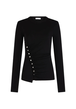 Rabanne button-embellished draped top - Black