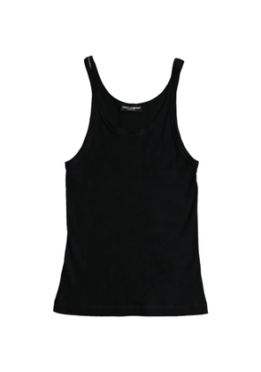Dolce & Gabbana ribbed-knit scoop-neck tanks - Black