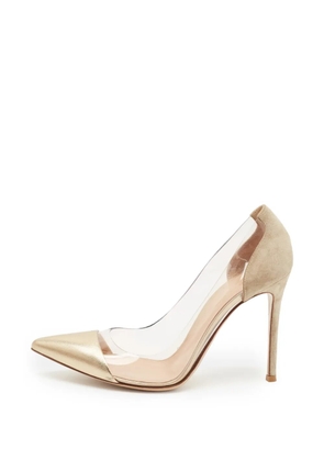 Gianvito Rossi Plexi panelled heeled pumps - White