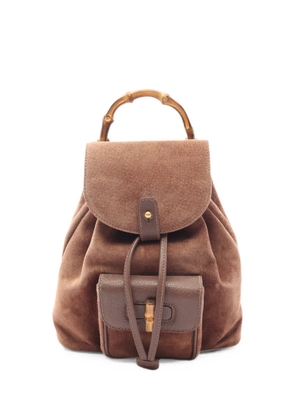 Gucci Pre-Owned 2000s Bamboo leather backpack - Brown