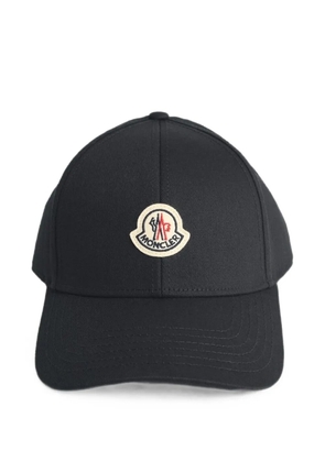 Moncler logo-patch cotton cap - Black