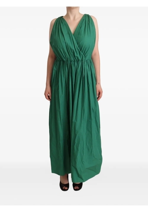Dolce & Gabbana pleated V-neck maxi dress - Green