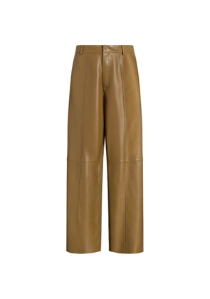 Alberta Ferretti panelled leather trousers - Green
