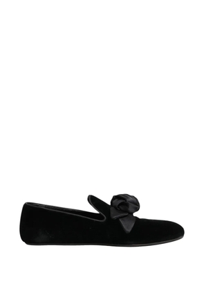 Dolce & Gabbana rose-detail velvet loafers - Black