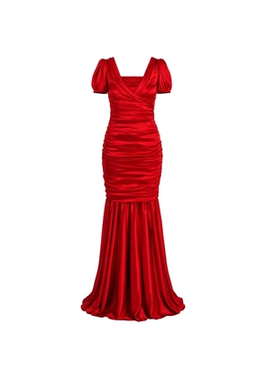 Dolce & Gabbana ruched mermaid maxi gown - Red