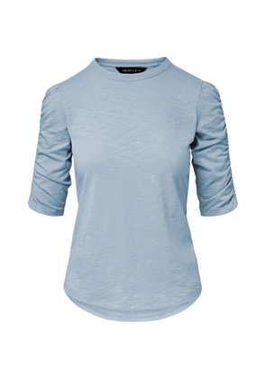 Veronica Beard Waldorf ruched-sleeve T-shirt - Blue