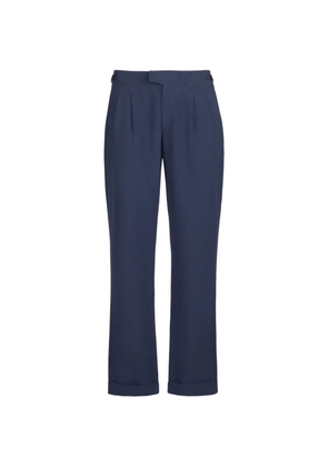 Sease High Life 2.0 pleated linen straight-leg trousers - Blue