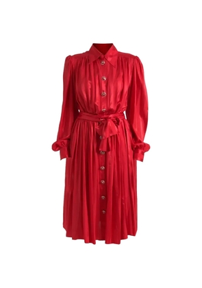 Dolce & Gabbana belted pleated midi dress - Red