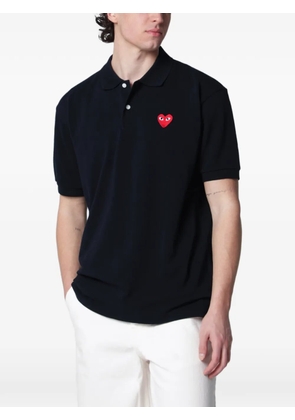 Comme Des Garçons heart-logo polo shirt - Blue