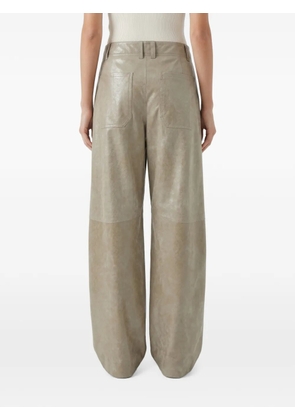 Brunello Cucinelli leather trousers - Neutrals