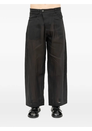 Jan Jan Van Essche sheer-twill oversized trousers - Black