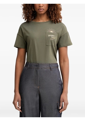 LIU JO logo-print chest-pocket T-shirt - Green