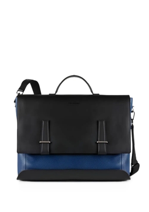 PIQUADRO leather flap-top briefcase - Black