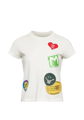 MM6 Maison Margiela sticker-print cotton T-shirt - Neutrals