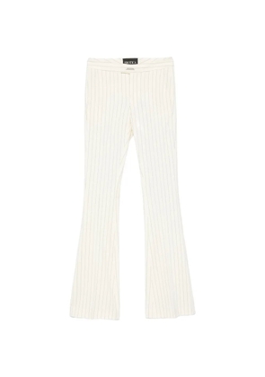 DONDUP pinstripe-pattern flare-cut tailored trousers - Neutrals