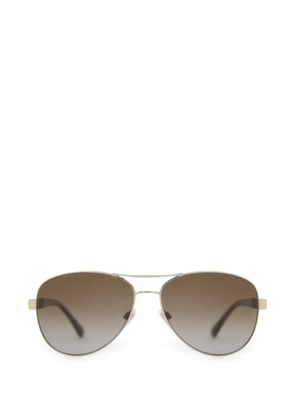 Burberry Eyewear check-pattern pilot-frame sunglasses - Gold