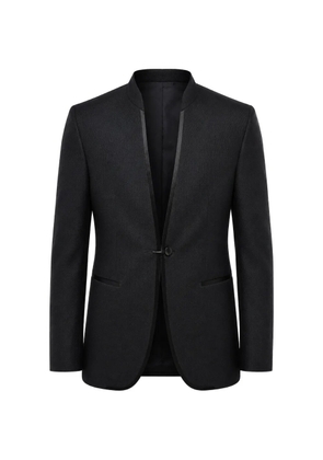 Corneliani satin-trim single-breasted blazer - Black