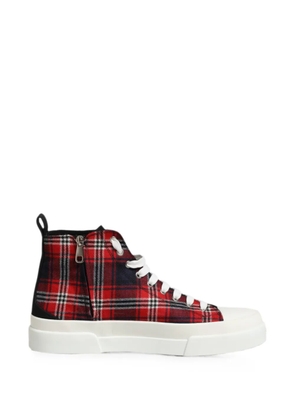 Dolce & Gabbana plaid-pattern high-top sneakers - Red