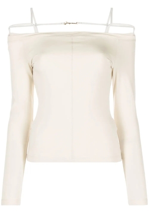 Jacquemus Le T-shirt Sierra off-shoulder top - Neutrals