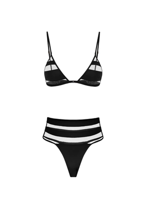 Elisabetta Franchi striped sheer bikini - Black