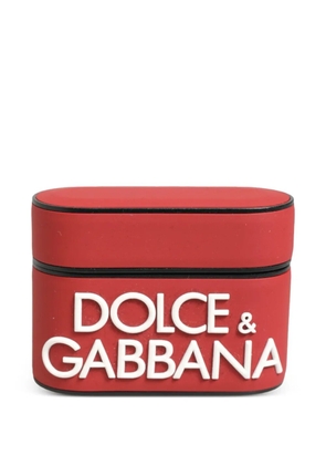 Dolce & Gabbana embossed-logo airpods case - Red