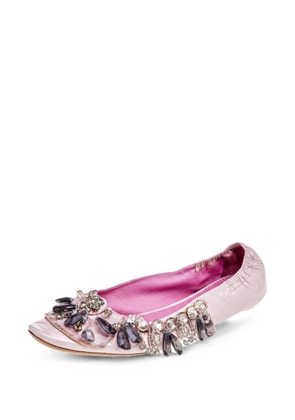 Louis Vuitton Pre-Owned embellished flat pumps - Pink