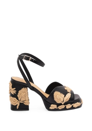Castañer raffia-embroidered platform sandals - Black