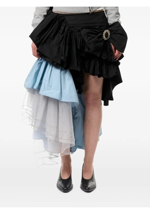 Vaquera ruffled asymmetric midi skirt - Black